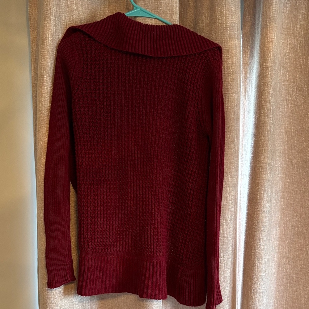 Deb Burgundy Ruffled Cardigan - Picture 3 of 3